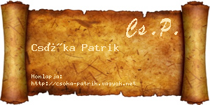 Csóka Patrik névjegykártya