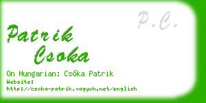 patrik csoka business card