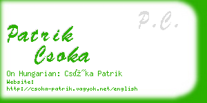 patrik csoka business card